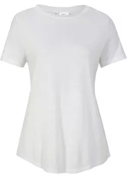 Длинная рубашка из экологически чистой вискозы с закругленным краем Bpc Bonprix Collection, белый