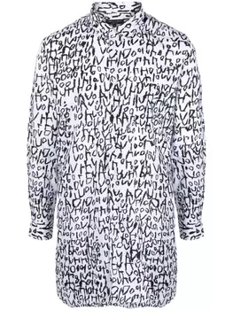 Длинная рубашка с абстрактным принтом Comme des Garons Homme Plus, белый