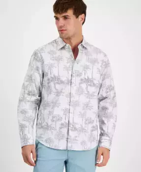 Длинная рубашка с длинным рукавом Palm Garden из шамбре Tommy Bahama, серый