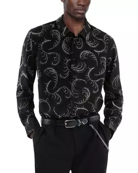 Длинная рубашка с принтом и пуговицами The Kooples, черный