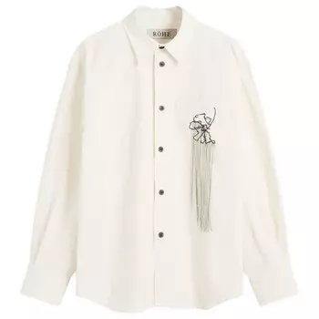 Длинная рубашка с вышивкой тюльпанов Rhe, цвет natural