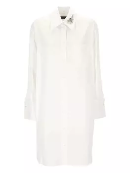 Длинная рубашка, украшенная кристаллами Simone Rocha, белый