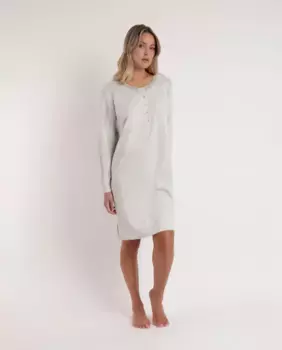 Длинная серая вязаная ночная рубашка женская Admas