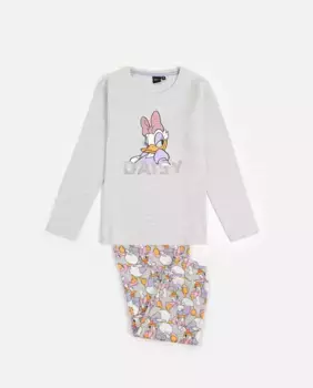 Длинная серая вязаная пижама для девочки Disney