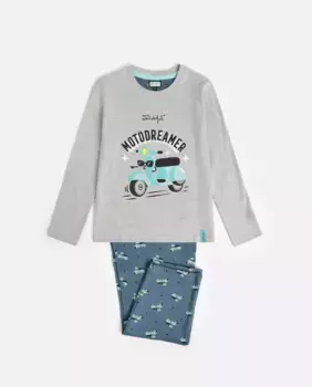 Длинная серая вязаная пижама для мальчика Mr. Wonderful