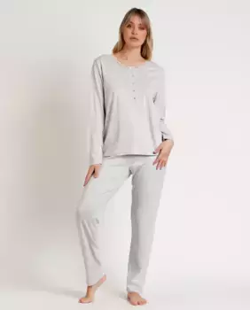 Длинная серая вязаная женская пижама Admas