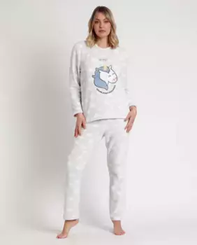 Длинная серая вязаная женская пижама Mr. Wonderful