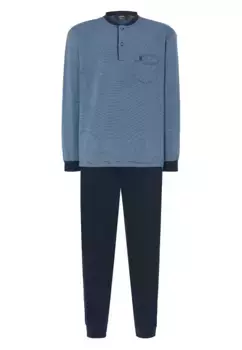 Длинная синяя трикотажная мужская пижама El Bho Nocturno, светло-голубой