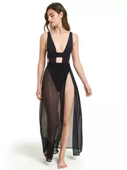 Длинная сорочка с топазом Bluebella, черный