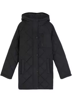Длинная стеганая куртка для девочки с ромбовидным узором Bpc Bonprix Collection, черный