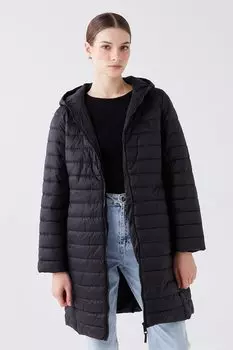 Длинная стеганая зимняя куртка Lc Waikiki, черный