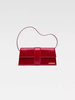 Длинная сумка с клапаном JACQUEMUS The long Bambino, темно-красный