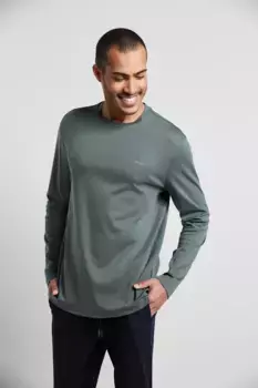 Длинная толстовка bugatti с круглым вырезом, зеленый