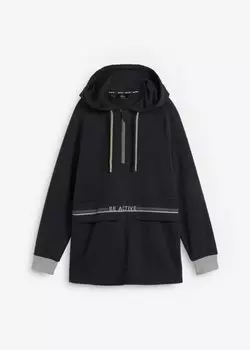 Длинная толстовка с капюшоном Bpc Bonprix Collection, черный