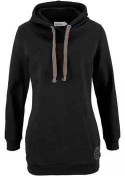 Длинная толстовка с капюшоном и длинными рукавами John Baner Jeanswear, черный