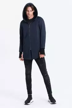 Длинная толстовка с косыми карманами Ombre, синий