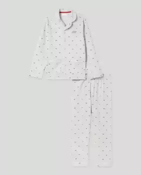 Длинная трикотажная пижама на пуговицах для мальчика Cotton Juice, мультиколор