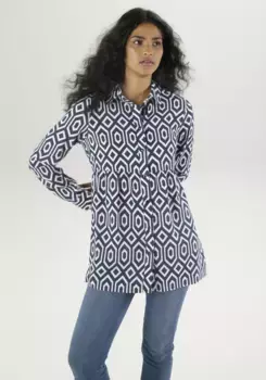 Длинная туника Aniston SELECTED с прикрепленной баской – НОВАЯ КОЛЛЕКЦИЯ, синий