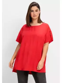 Длинная туника Sheego "больших размеров" с разрезными рукавами, красный