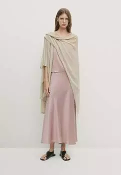 Длинная юбка Flared Massimo Dutti, светло-розовая