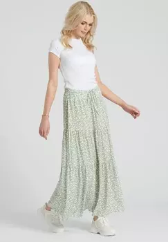 Длинная юбка FLORAL SKIRT South Beach, светло-зеленый
