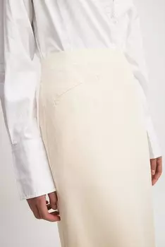 Длинная юбка FLOWY POCKET DETAIL MAXI SKIRT NA-KD, бежевый