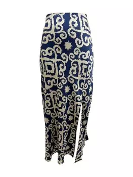 Длинная юбка GINI LONDON Maxi Gini Satin Slit, темно-синий