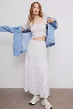 Длинная юбка H&amp;M, белый