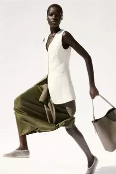 Длинная юбка H&M, зеленый