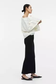 Длинная юбка из джерси H&M, черный