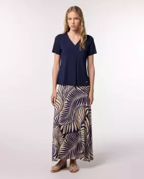 Длинная юбка из ткани с цветочным принтом Naulover, индиго