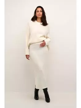 Длинная юбка Kaffe Strickrock, кремовый