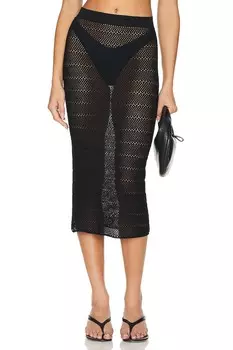 Длинная юбка крючком Pq, черный