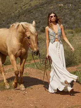 Длинная юбка LA Angels, кремовый