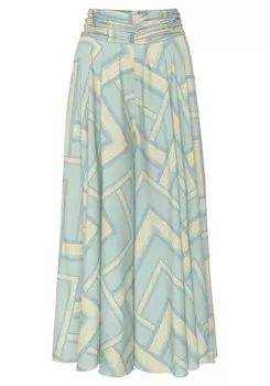 Длинная юбка LASCANA, цвет mint gelb blau bedruckt