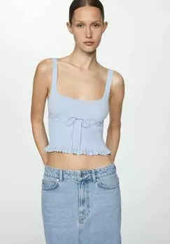 Длинная юбка Mango, светло-голубая