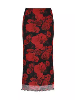 Длинная юбка myMo ROCKS, цвет red black