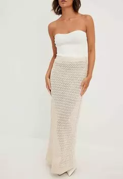 Длинная юбка NA-KD, молочный