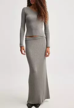 Длинная юбка NA-KD, темно-серая