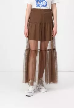 Длинная юбка ONLTULLA LONG SKIRT BOX ONLY, светло-коричневый