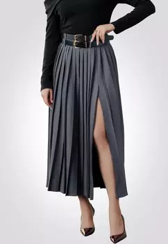 Длинная юбка PLEATED MAXI SKIRT Cupshe, серый