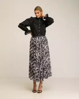 Длинная юбка с анималистичным принтом Tantra, чёрный