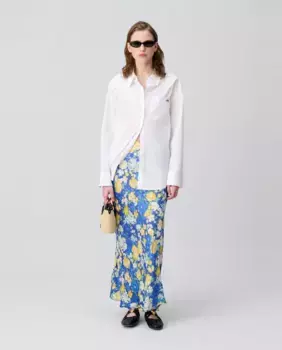 Длинная юбка с цветочным узором Claudie Pierlot, синий