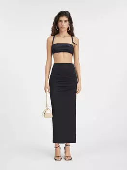 Длинная юбка с драпировкой JACQUEMUS The Drapeado skirt, черный