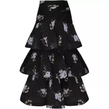 Длинная юбка с оборками Zimmermann, черный