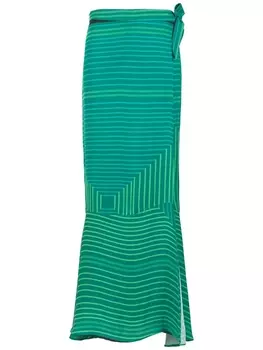 Длинная юбка с принтом Amir Slama, зеленый