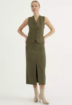 Длинная юбка с разрезом Herita, хаки