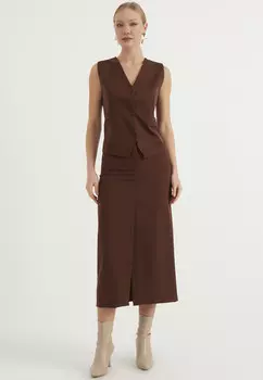 Длинная юбка с разрезом Herita, коричневый