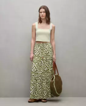 Длинная юбка с рюшами Easy Wear, зеленый