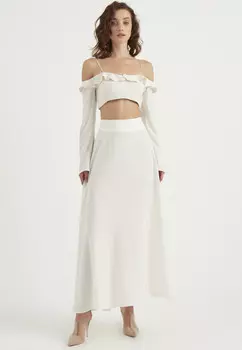 Длинная юбка с завышенной талией Tbn, белый